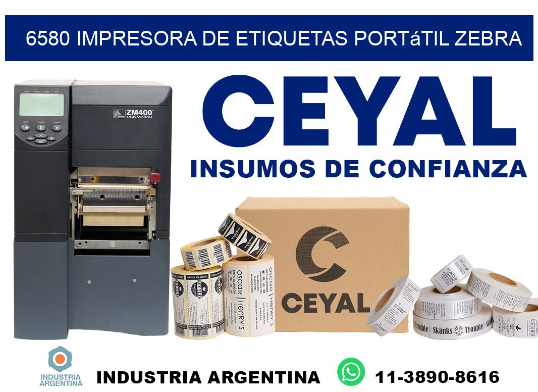 6580 impresora de etiquetas portátil Zebra
