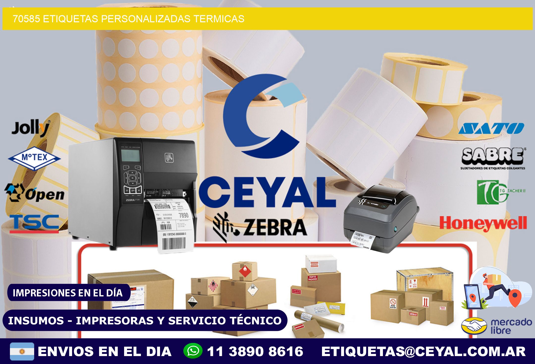 70585 Etiquetas personalizadas termicas