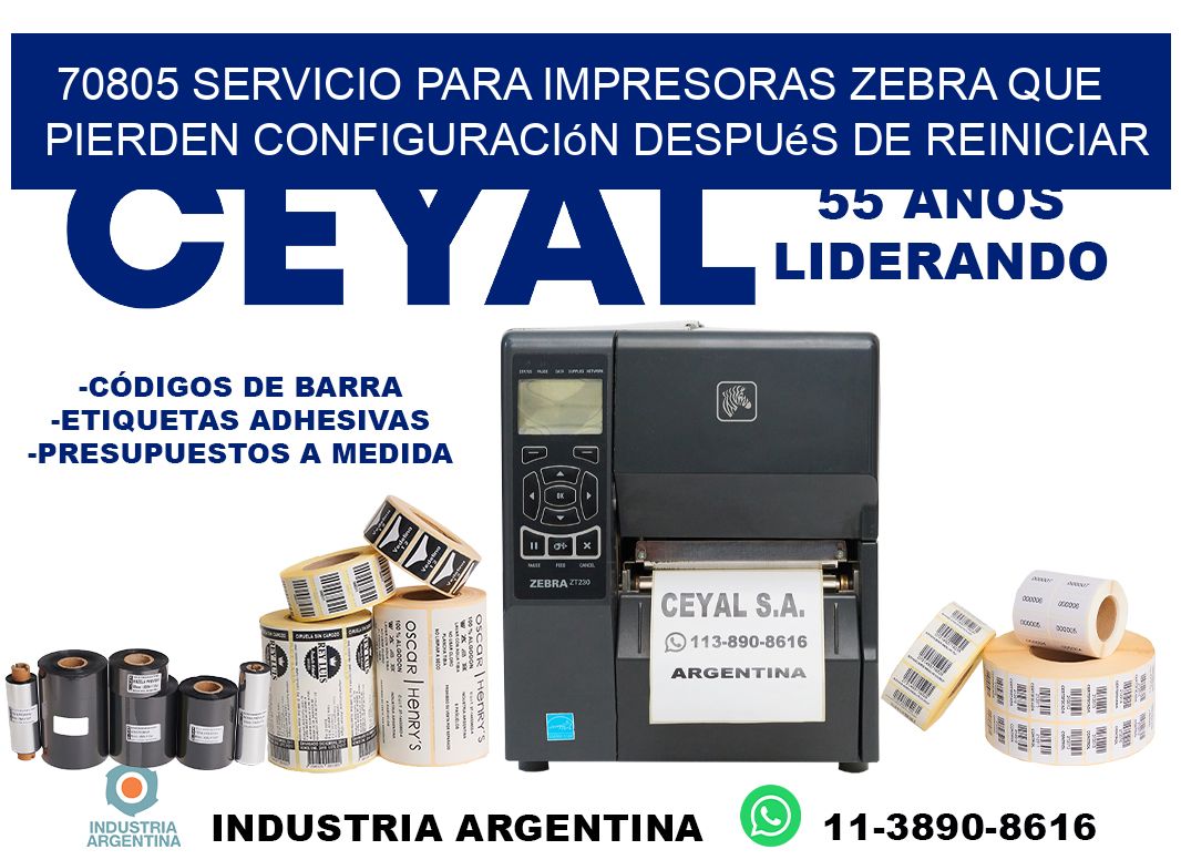 70805 servicio para impresoras zebra que pierden configuración después de reiniciar