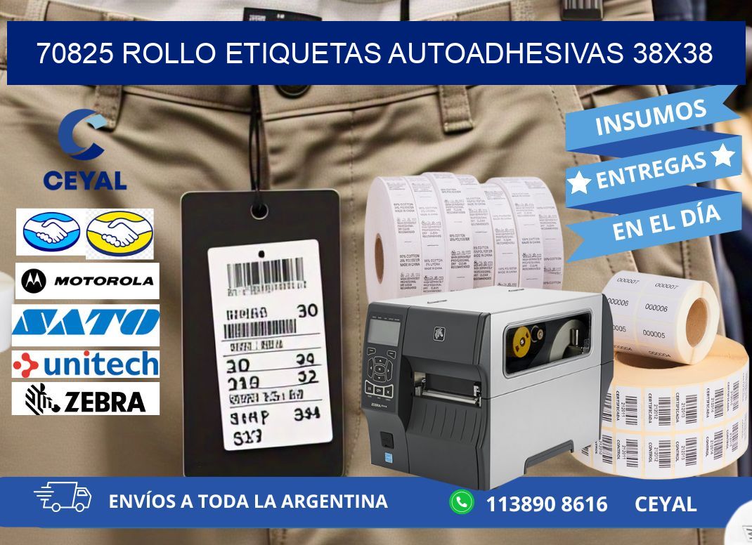 70825 Rollo Etiquetas autoadhesivas 38x38