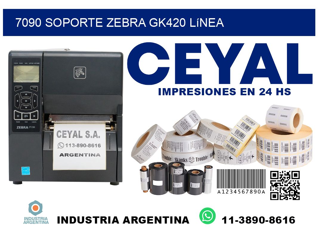 7090 soporte zebra gk420 línea