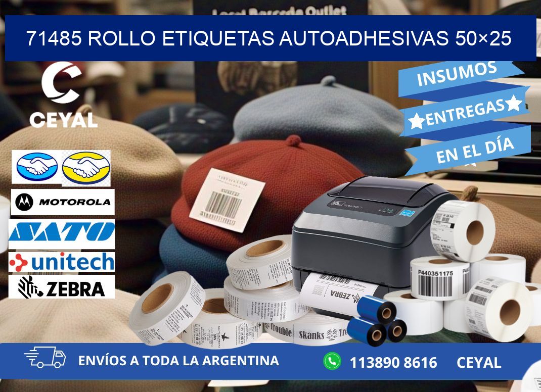 71485 Rollo Etiquetas autoadhesivas 50×25