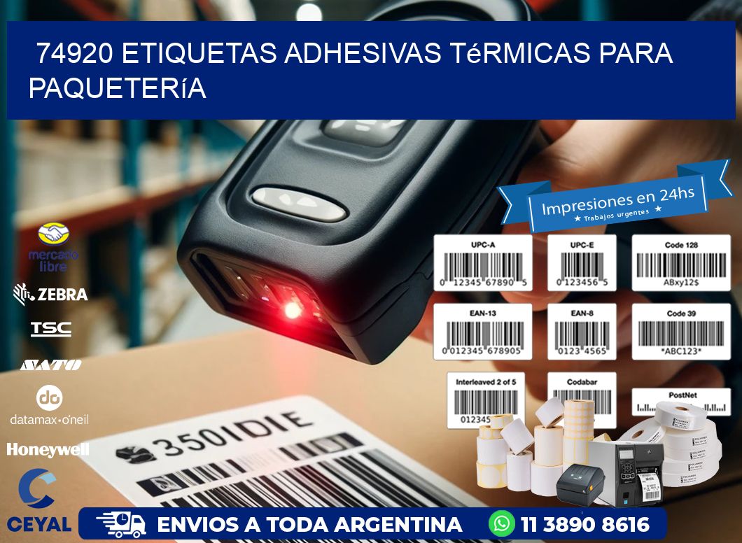 74920 etiquetas adhesivas térmicas para paquetería