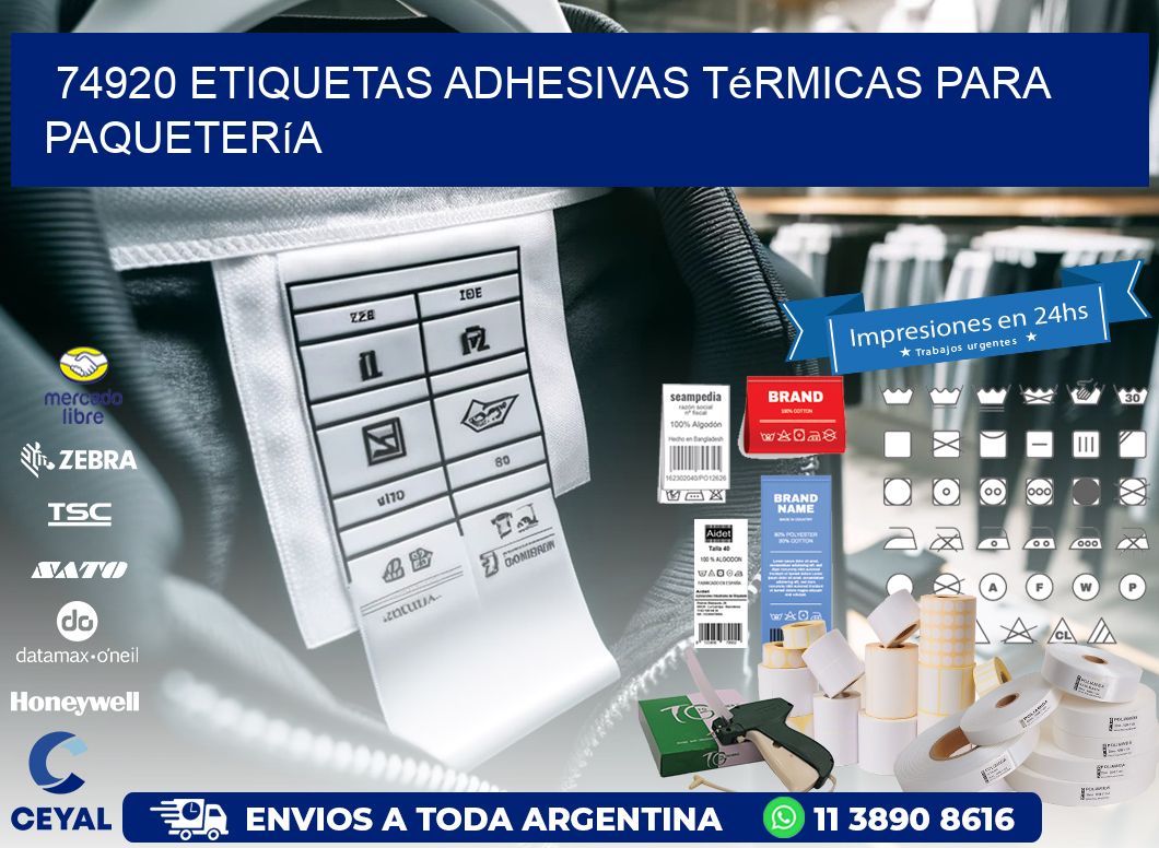 74920 etiquetas adhesivas térmicas para paquetería