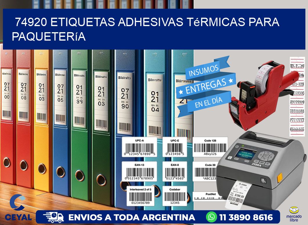 74920 etiquetas adhesivas térmicas para paquetería