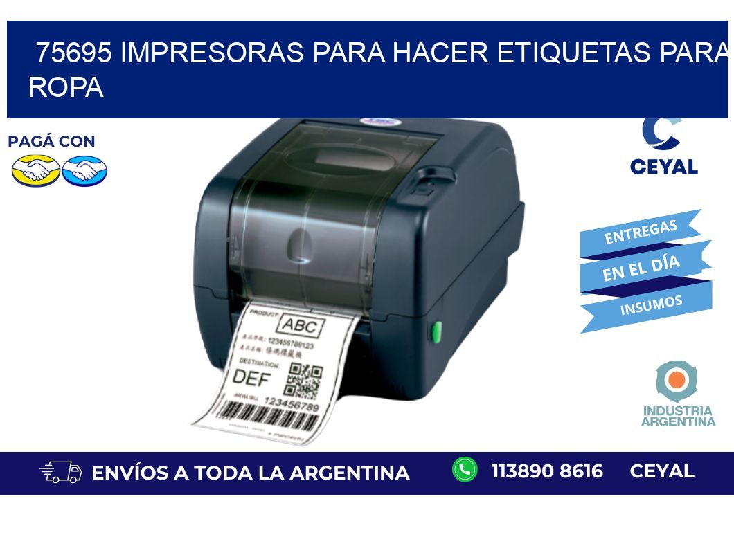75695 impresoras para hacer etiquetas para ropa