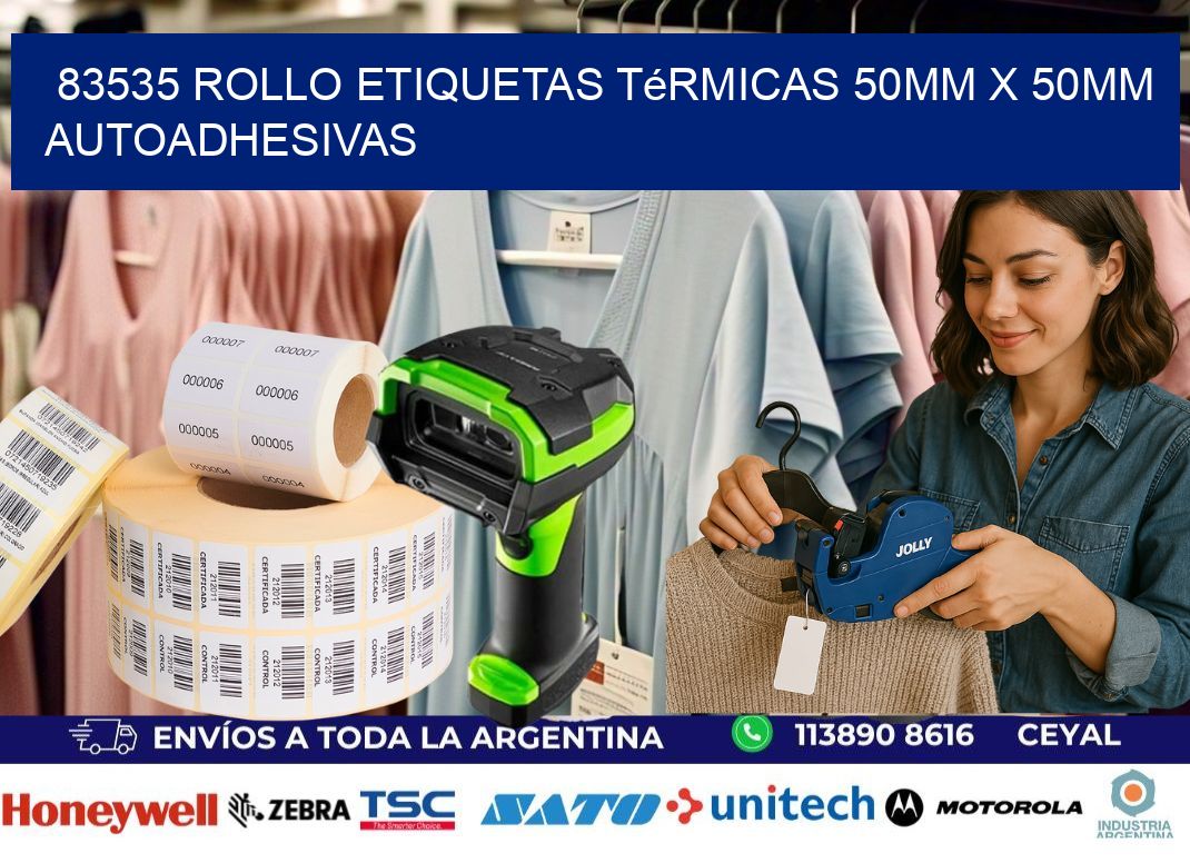 83535 Rollo Etiquetas Térmicas 50mm X 50mm Autoadhesivas