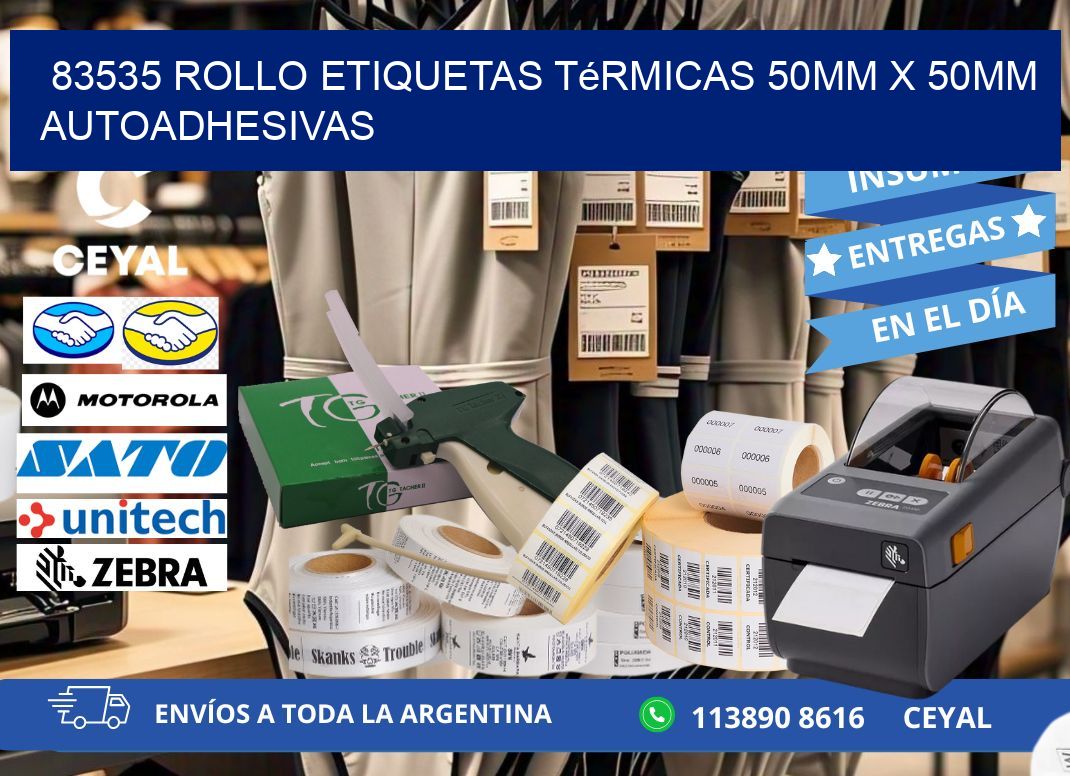 83535 Rollo Etiquetas Térmicas 50mm X 50mm Autoadhesivas