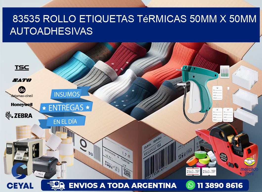 83535 Rollo Etiquetas Térmicas 50mm X 50mm Autoadhesivas