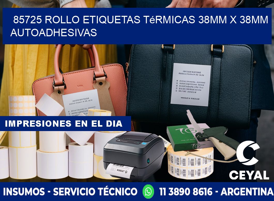 85725 Rollo Etiquetas Térmicas 38mm X 38mm Autoadhesivas