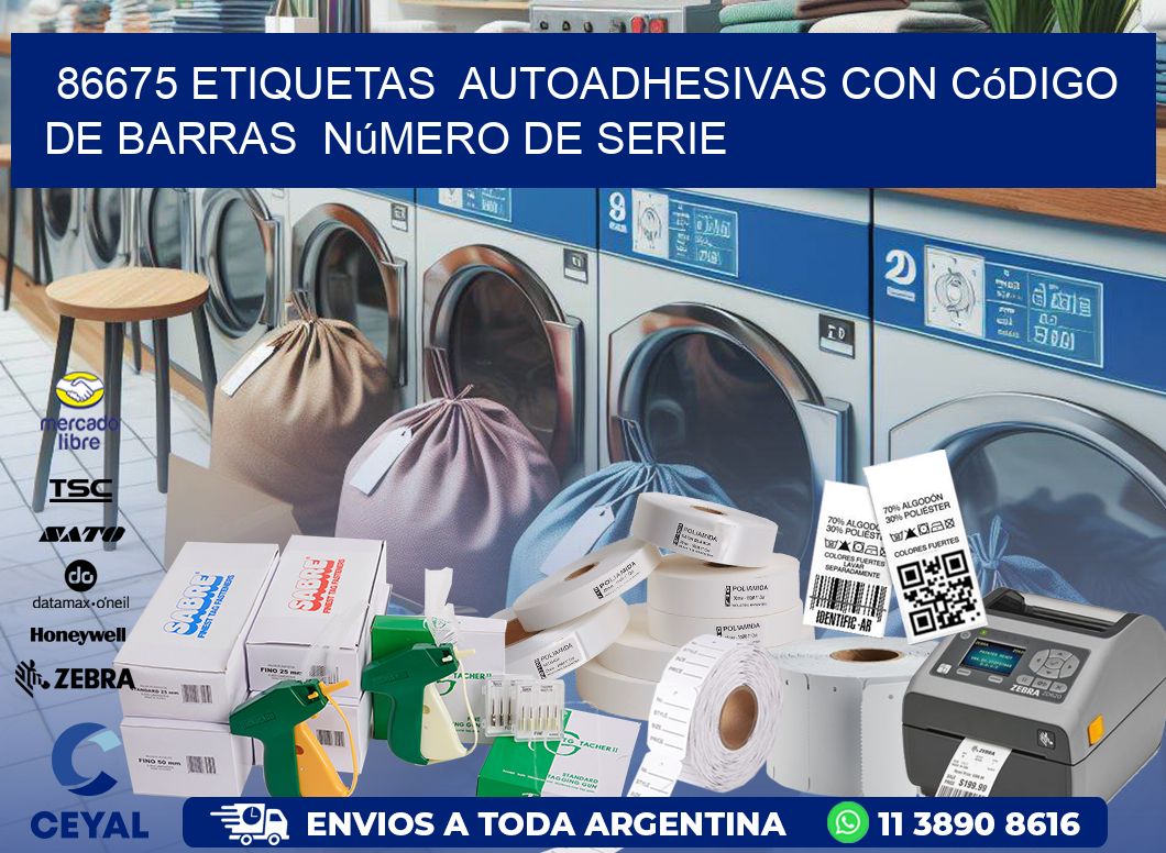 86675 etiquetas autoadhesivas con código de barras número de serie ...