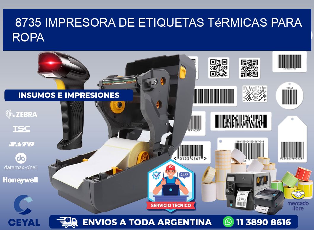 8735 impresora de etiquetas térmicas para ropa