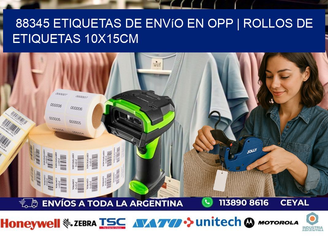 88345 Etiquetas de envío en opp | Rollos De Etiquetas 10x15CM