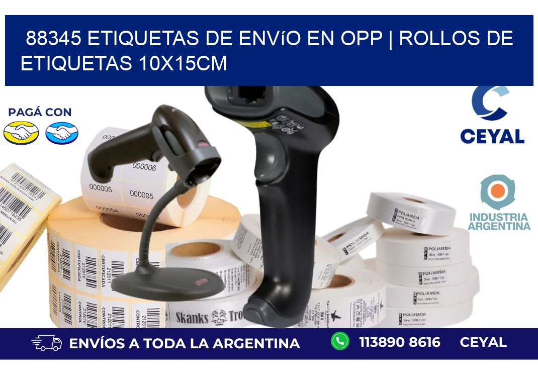 88345 Etiquetas de envío en opp | Rollos De Etiquetas 10x15CM