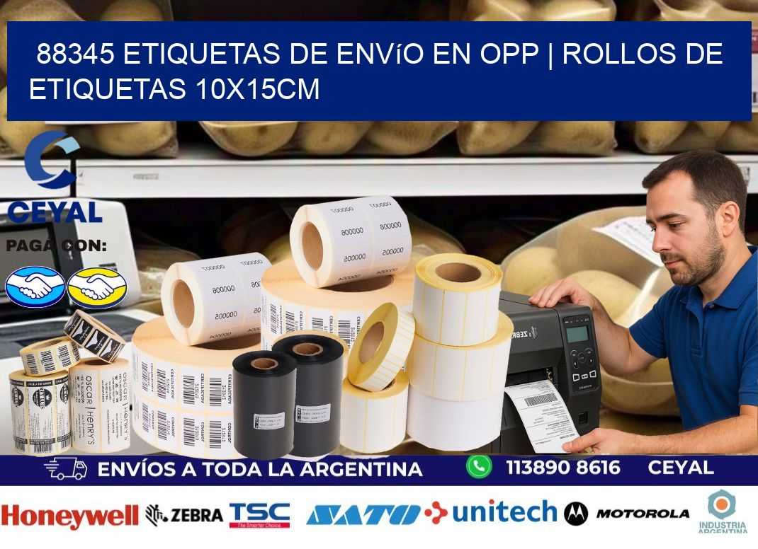 88345 Etiquetas de envío en opp | Rollos De Etiquetas 10x15CM