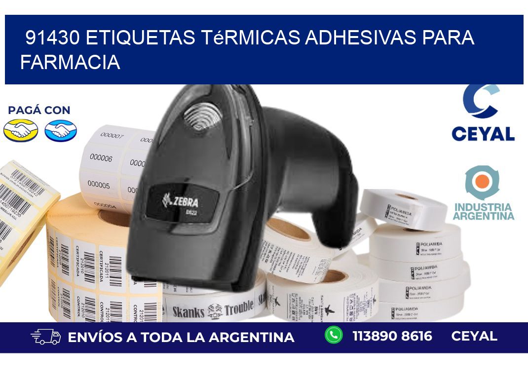 91430 etiquetas térmicas adhesivas para farmacia