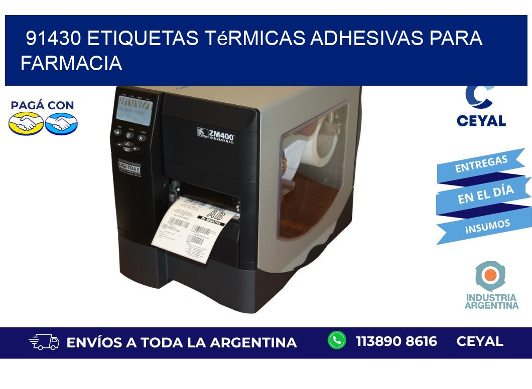 91430 etiquetas térmicas adhesivas para farmacia