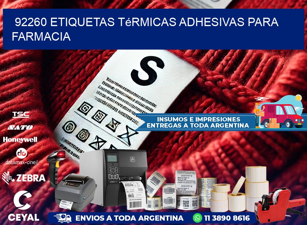92260 etiquetas térmicas adhesivas para farmacia