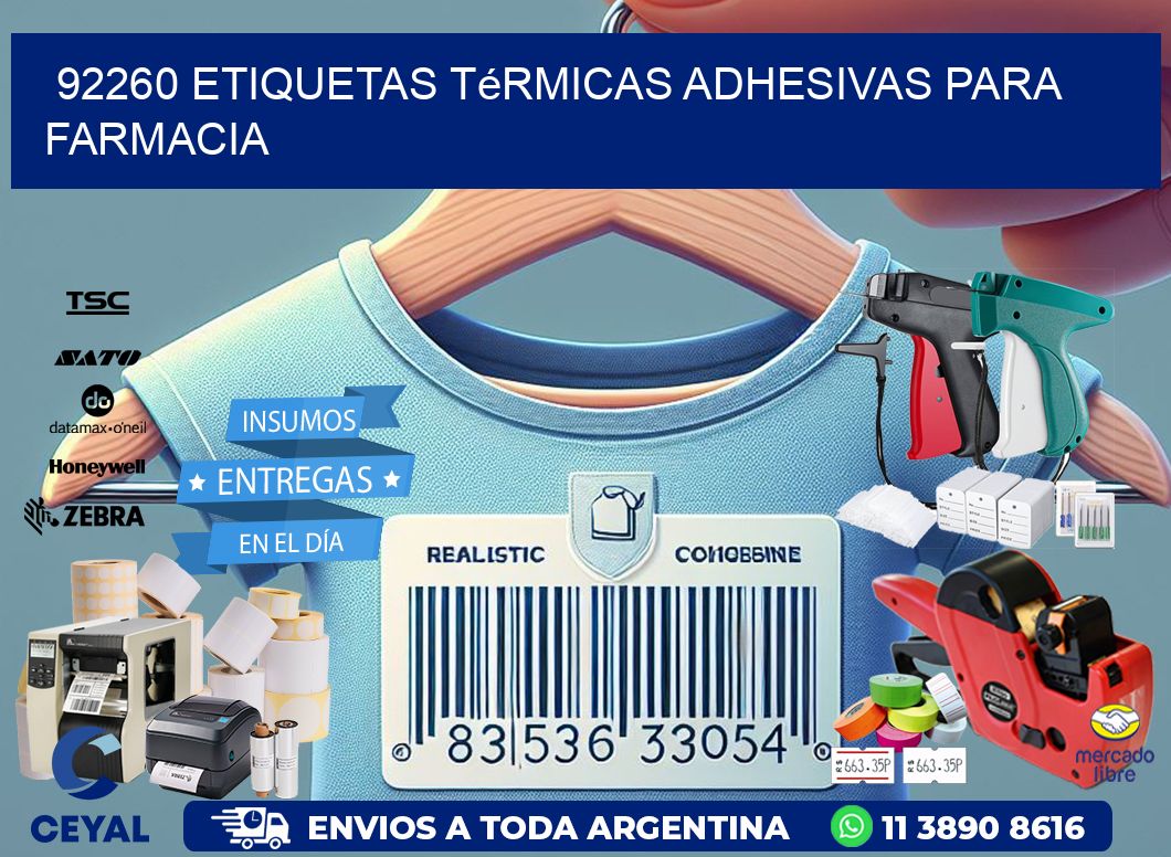 92260 etiquetas térmicas adhesivas para farmacia