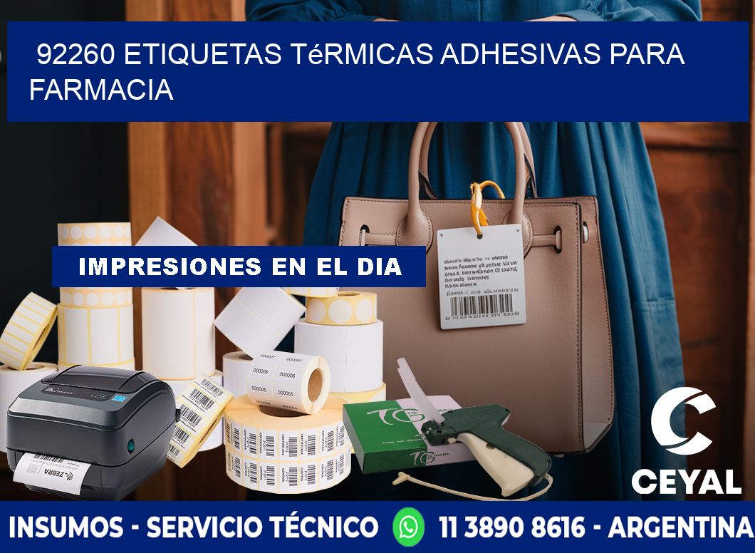92260 etiquetas térmicas adhesivas para farmacia