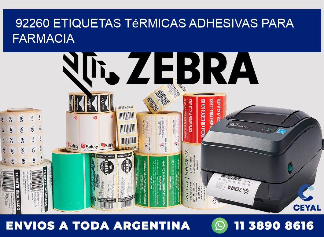 92260 etiquetas térmicas adhesivas para farmacia