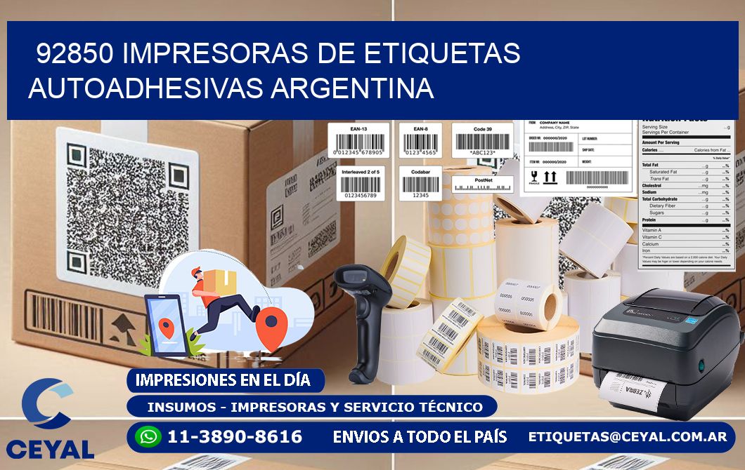 92850 Impresoras de etiquetas autoadhesivas argentina
