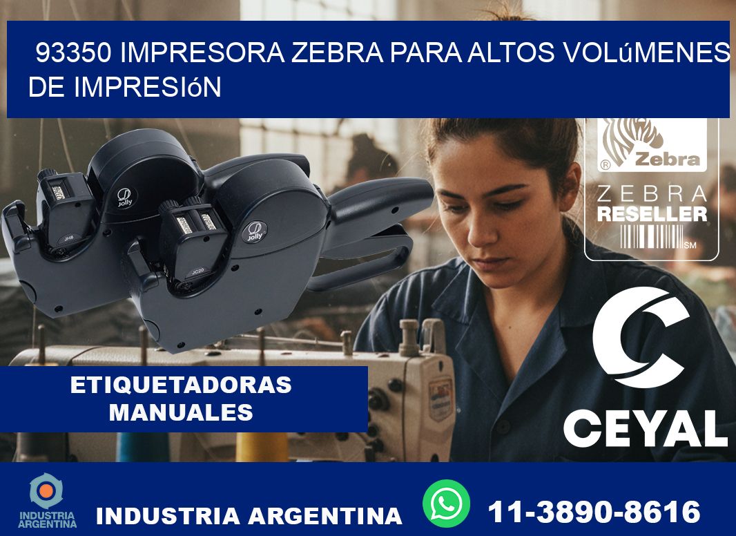 93350 impresora zebra para altos volúmenes de impresión
