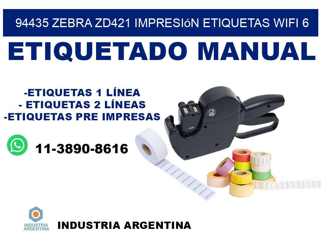 94435 Zebra ZD421 impresión etiquetas WiFi 6