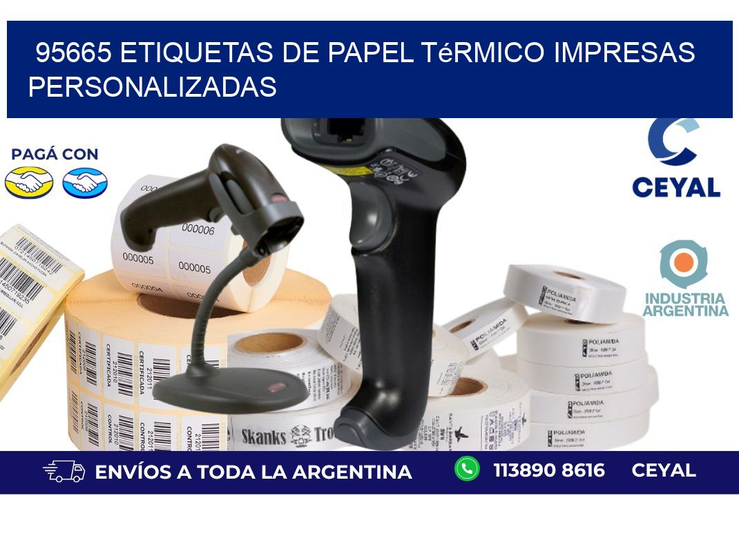 95665 Etiquetas de papel térmico impresas personalizadas