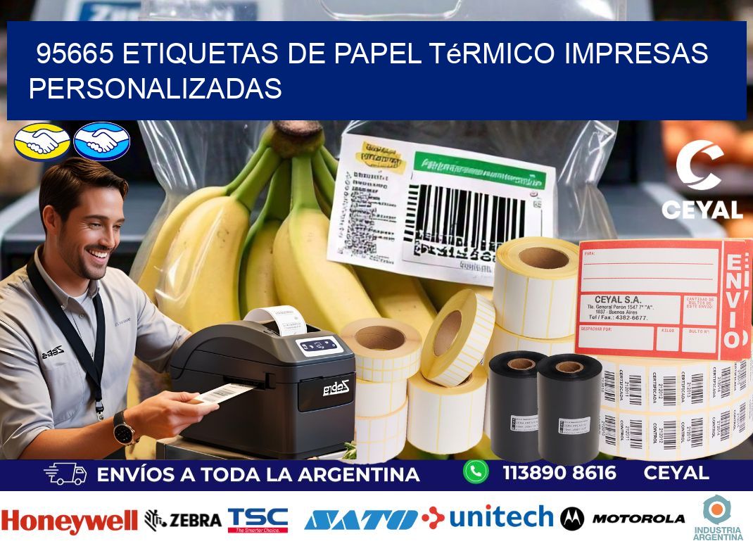 95665 Etiquetas de papel térmico impresas personalizadas