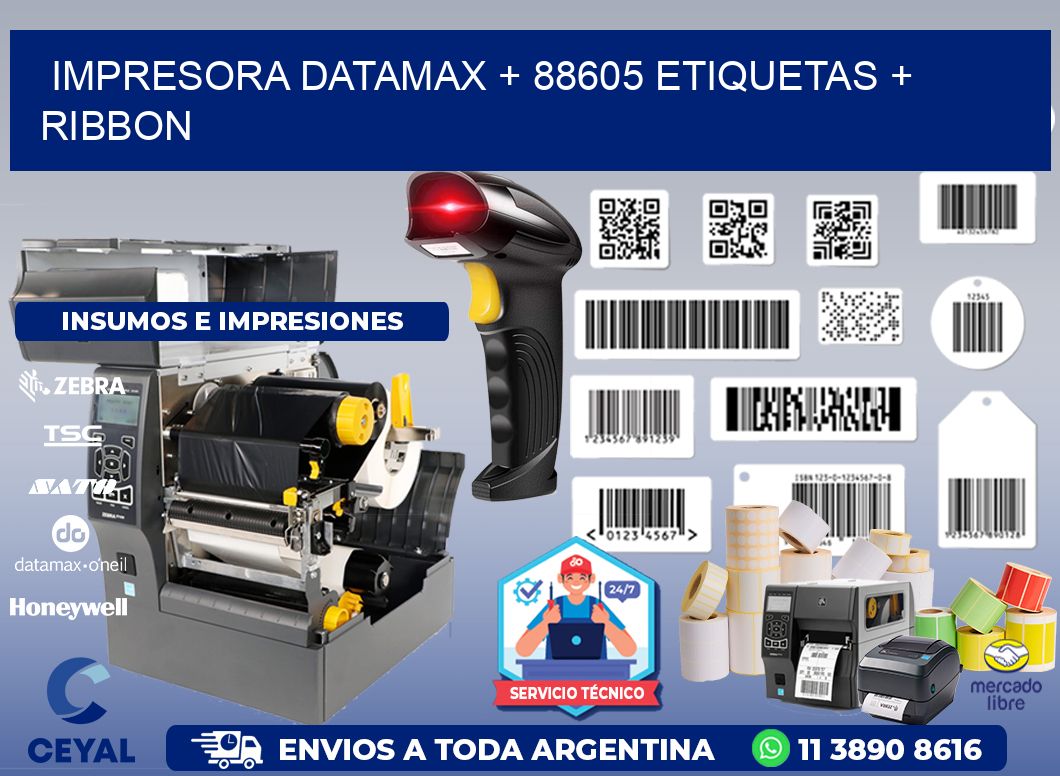 impresora DATAMAX + 88605 etiquetas + ribbon