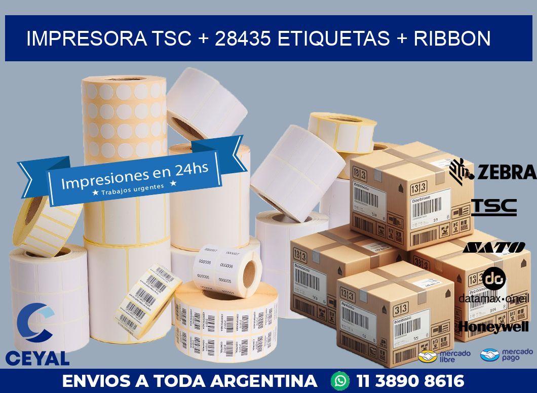 impresora TSC + 28435 etiquetas + ribbon