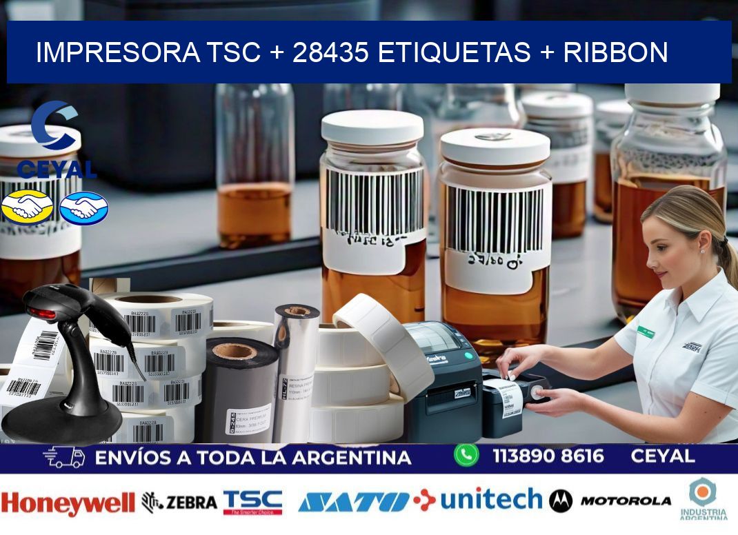 impresora TSC + 28435 etiquetas + ribbon