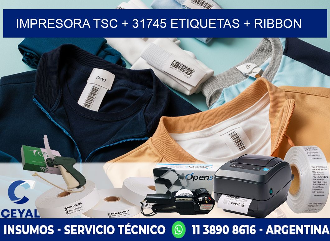 impresora TSC + 31745 etiquetas + ribbon