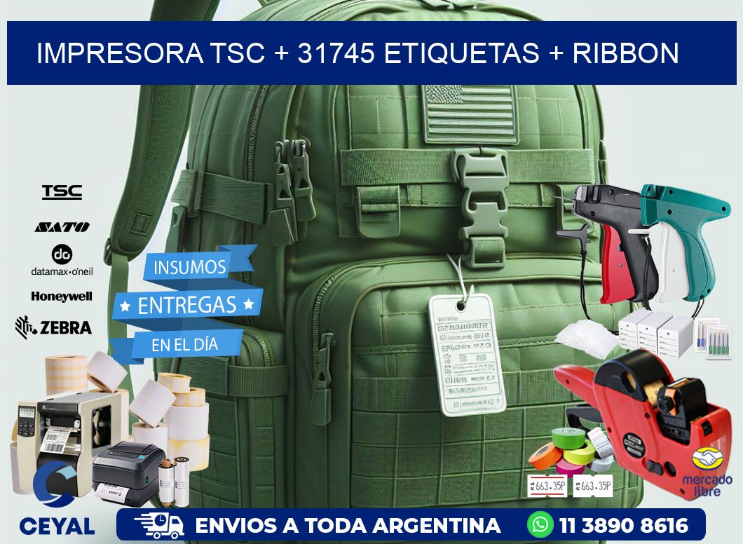 impresora TSC + 31745 etiquetas + ribbon