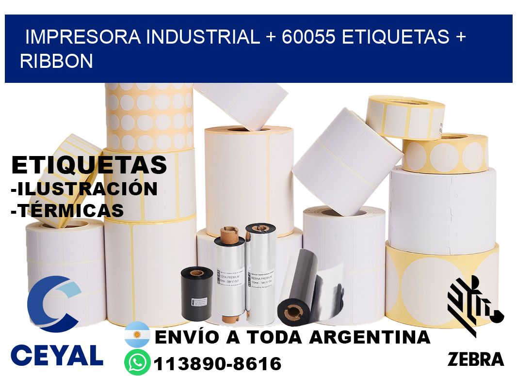 impresora industrial + 60055 etiquetas + ribbon