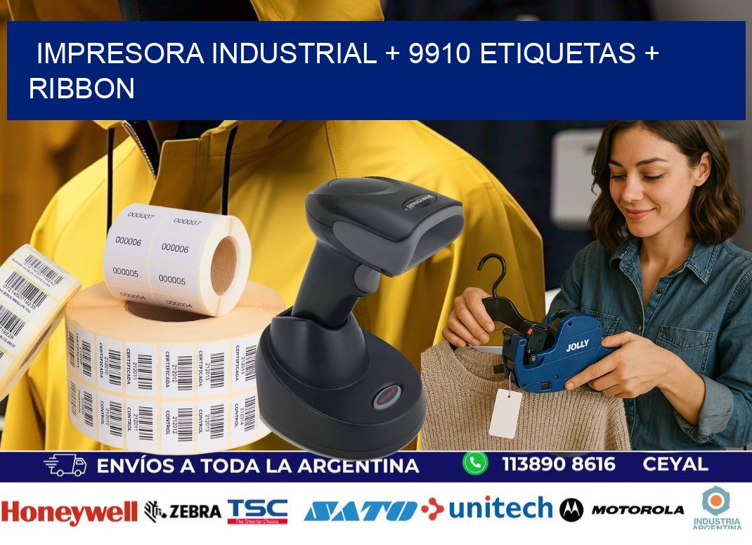 impresora industrial + 9910 etiquetas + ribbon
