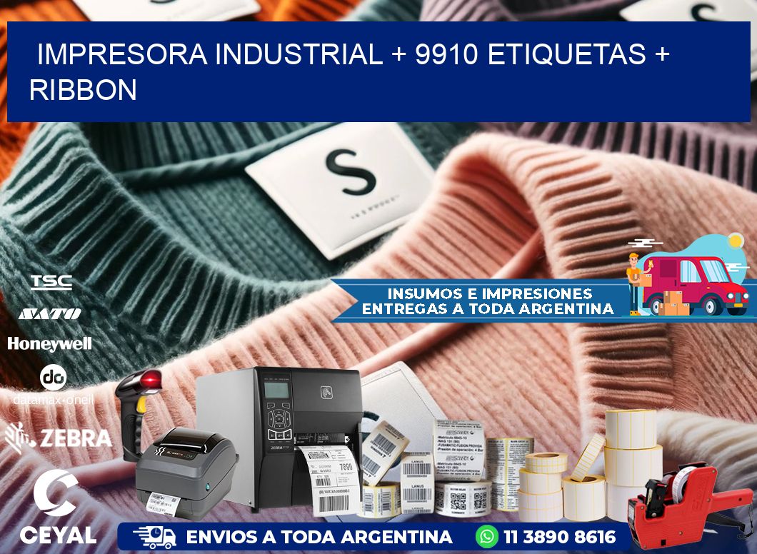 impresora industrial + 9910 etiquetas + ribbon