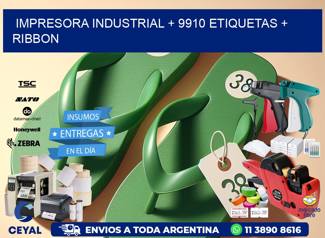 impresora industrial + 9910 etiquetas + ribbon