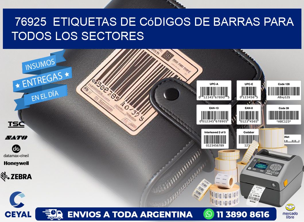 ️76925  Etiquetas de Códigos de Barras para Todos los Sectores