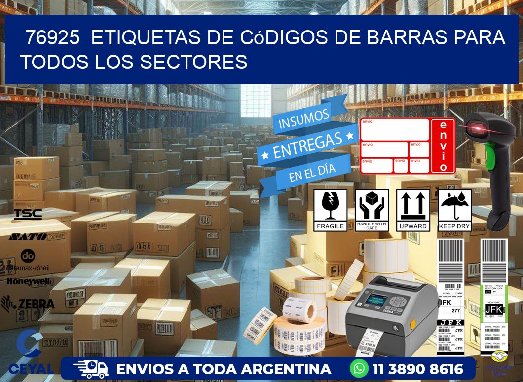 ️76925  Etiquetas de Códigos de Barras para Todos los Sectores
