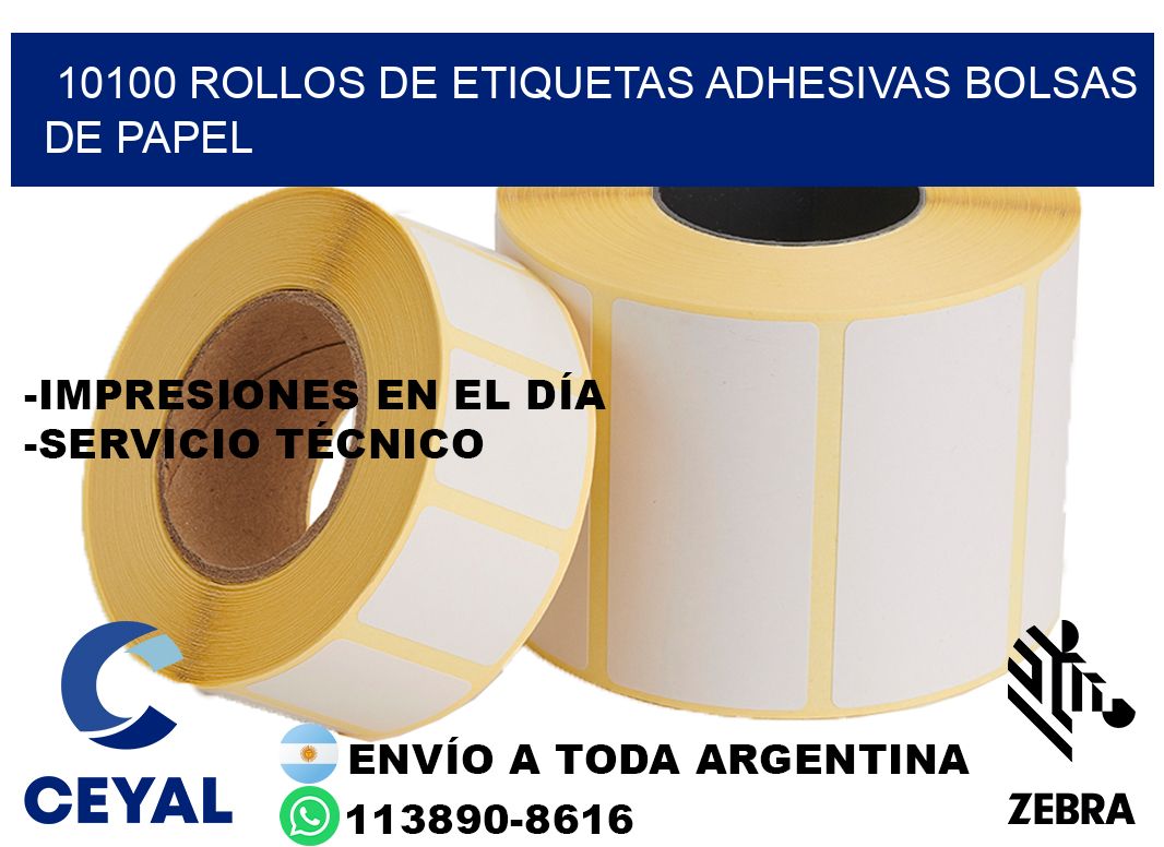 10100 rollos de etiquetas adhesivas bolsas de papel