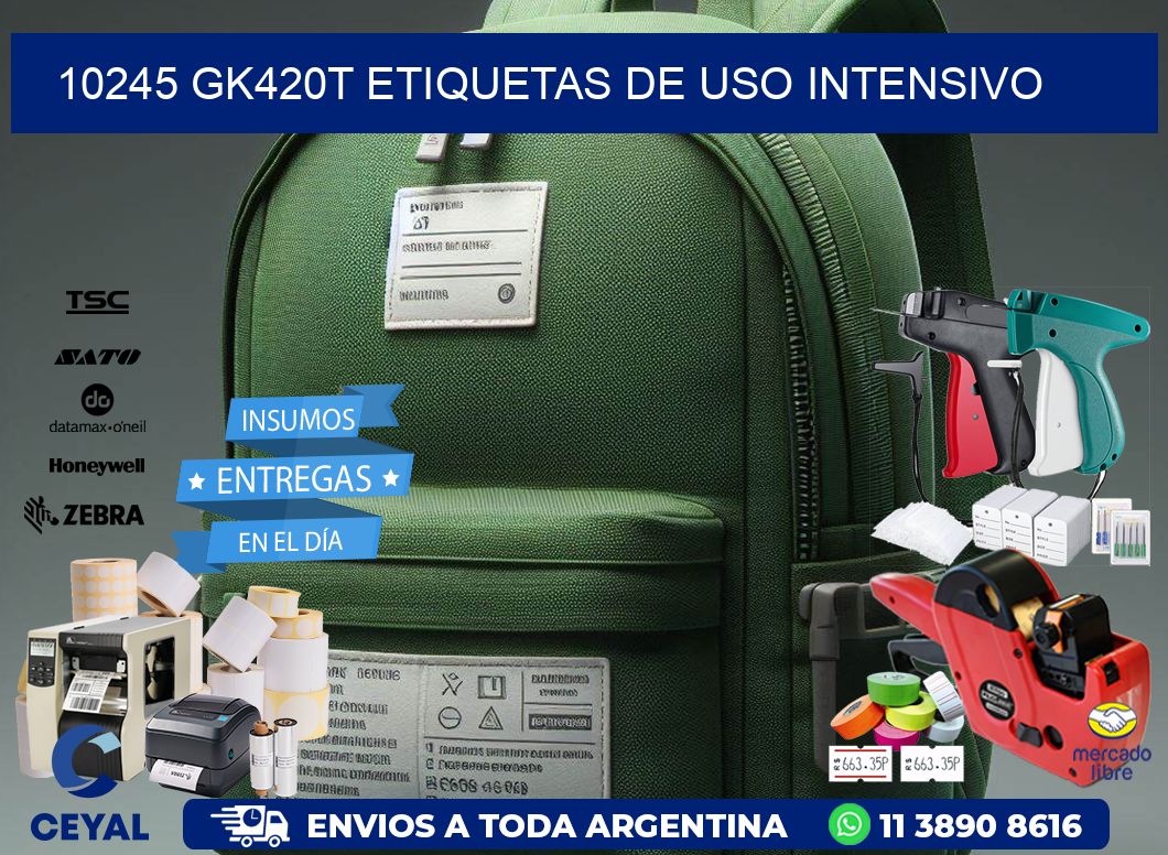 10245 gk420t etiquetas de uso intensivo