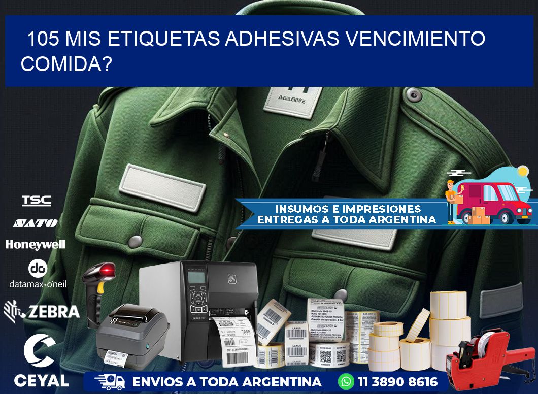 105 mis etiquetas adhesivas vencimiento comida?