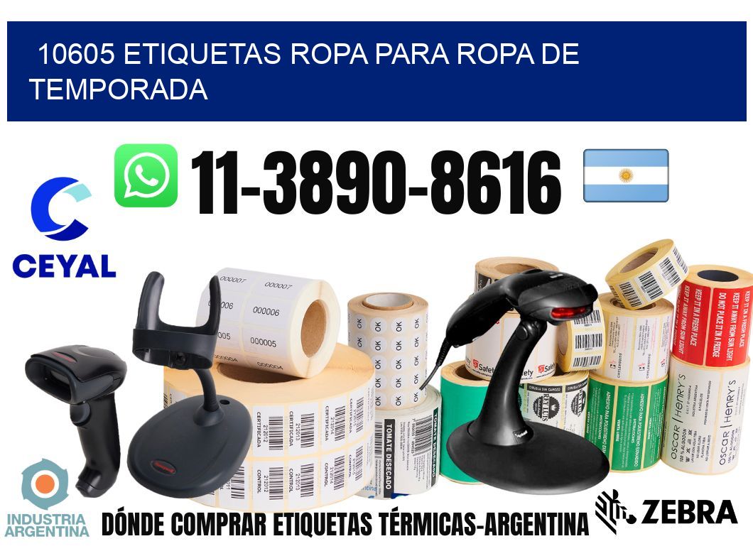 10605 Etiquetas ropa para ropa de temporada