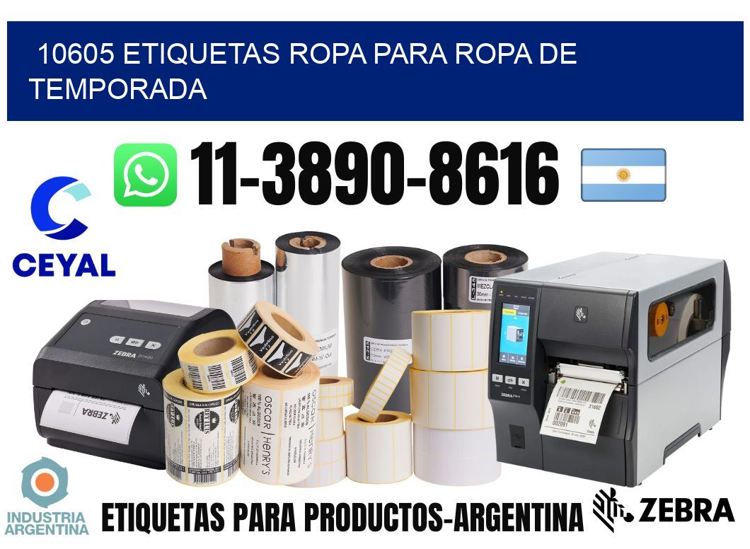 10605 Etiquetas ropa para ropa de temporada