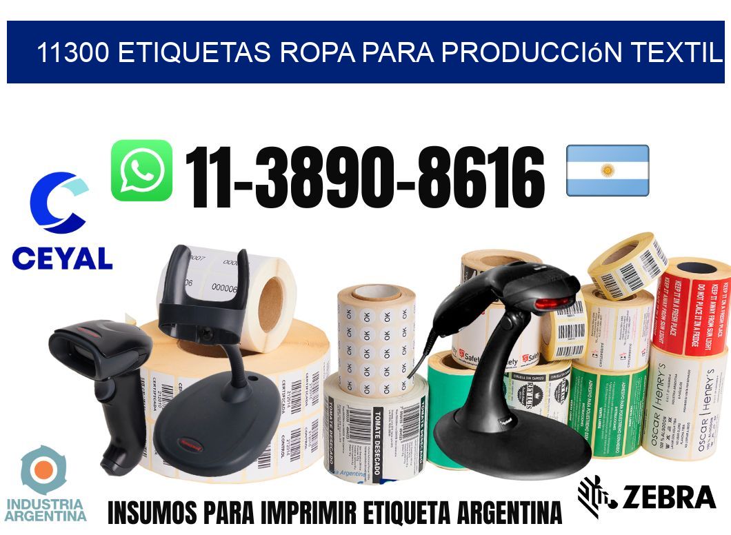 11300 Etiquetas ropa para producción textil