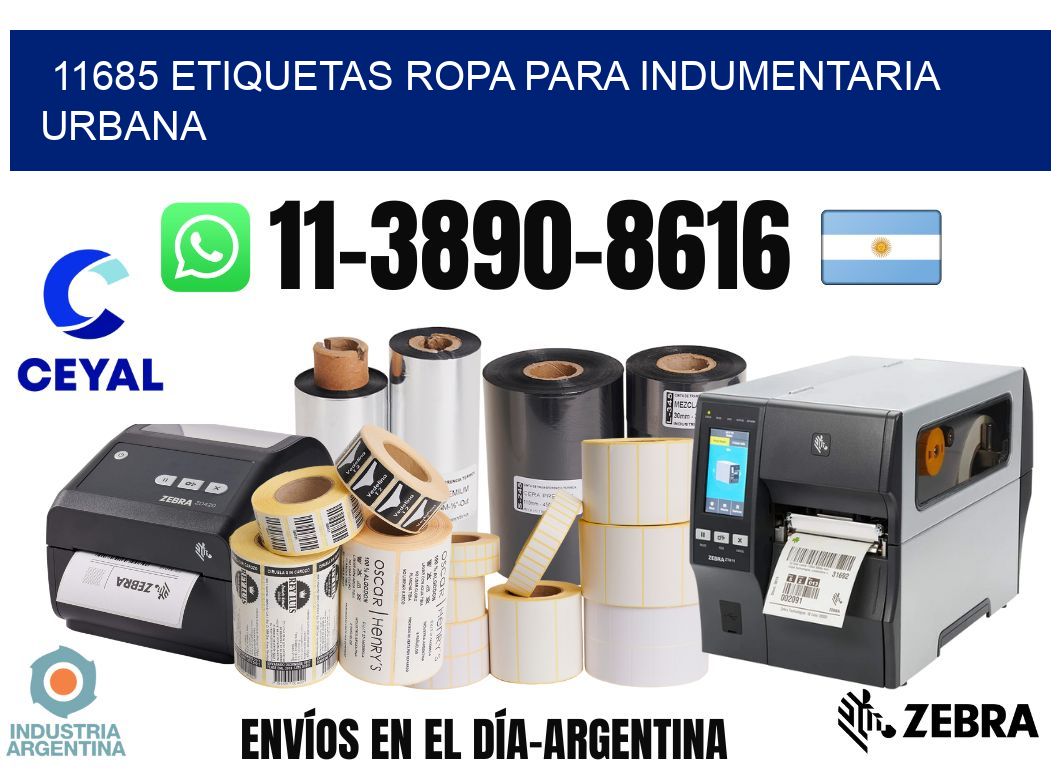 11685 Etiquetas ropa para indumentaria urbana