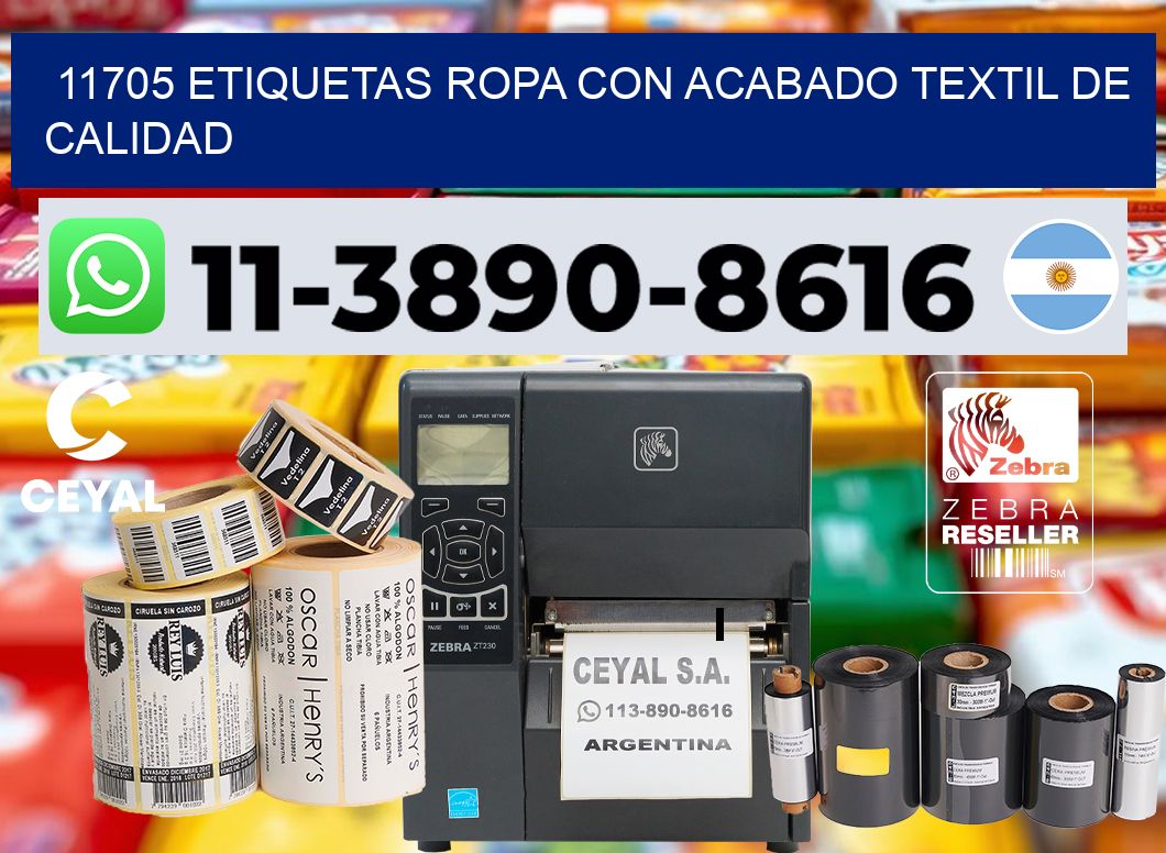 11705 Etiquetas ropa con acabado textil de calidad