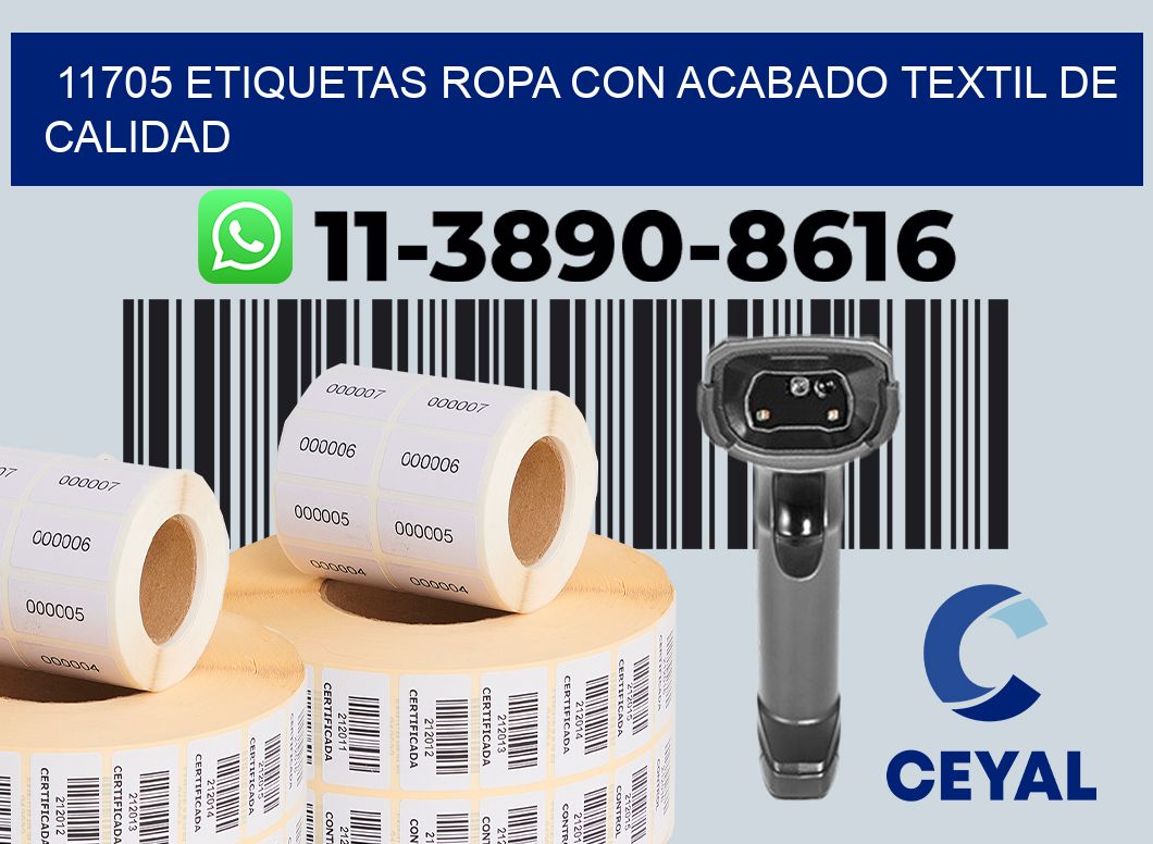 11705 Etiquetas ropa con acabado textil de calidad
